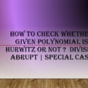 Hurwitz Polynomial Special Case